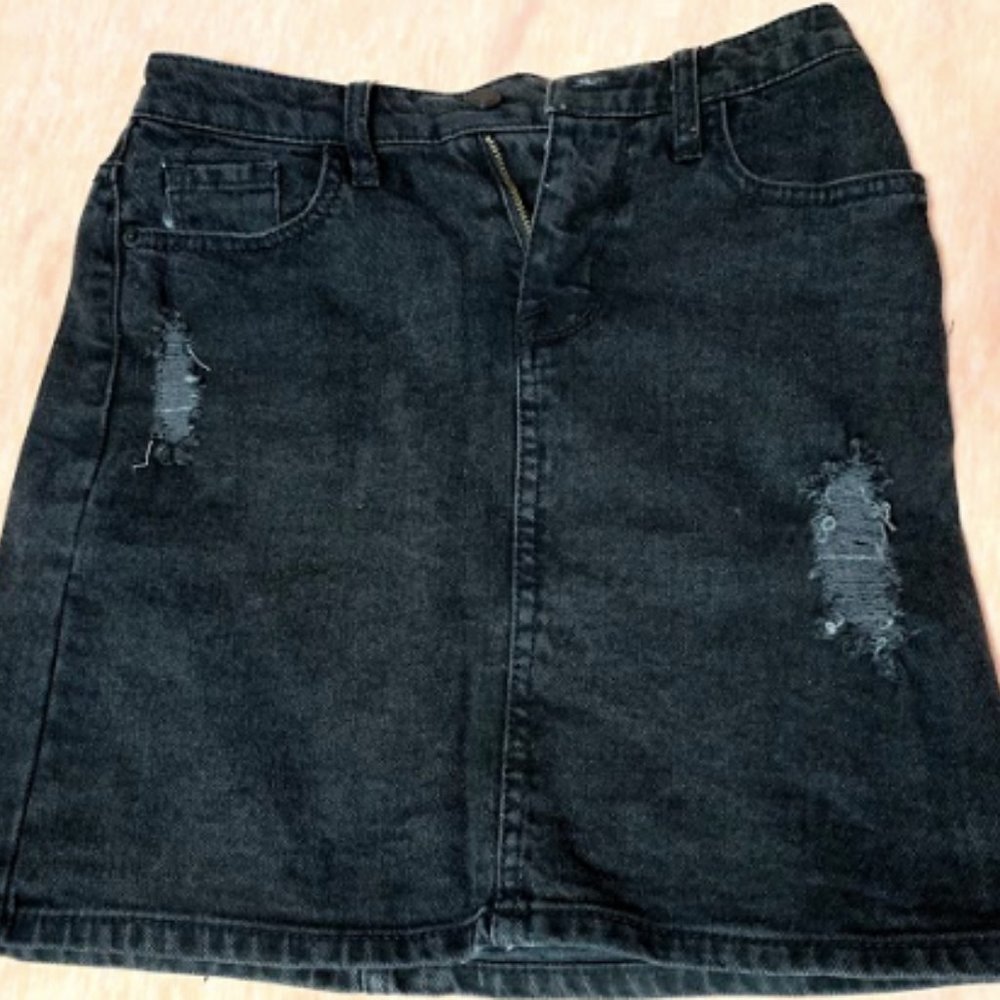 Black Jean Skirt